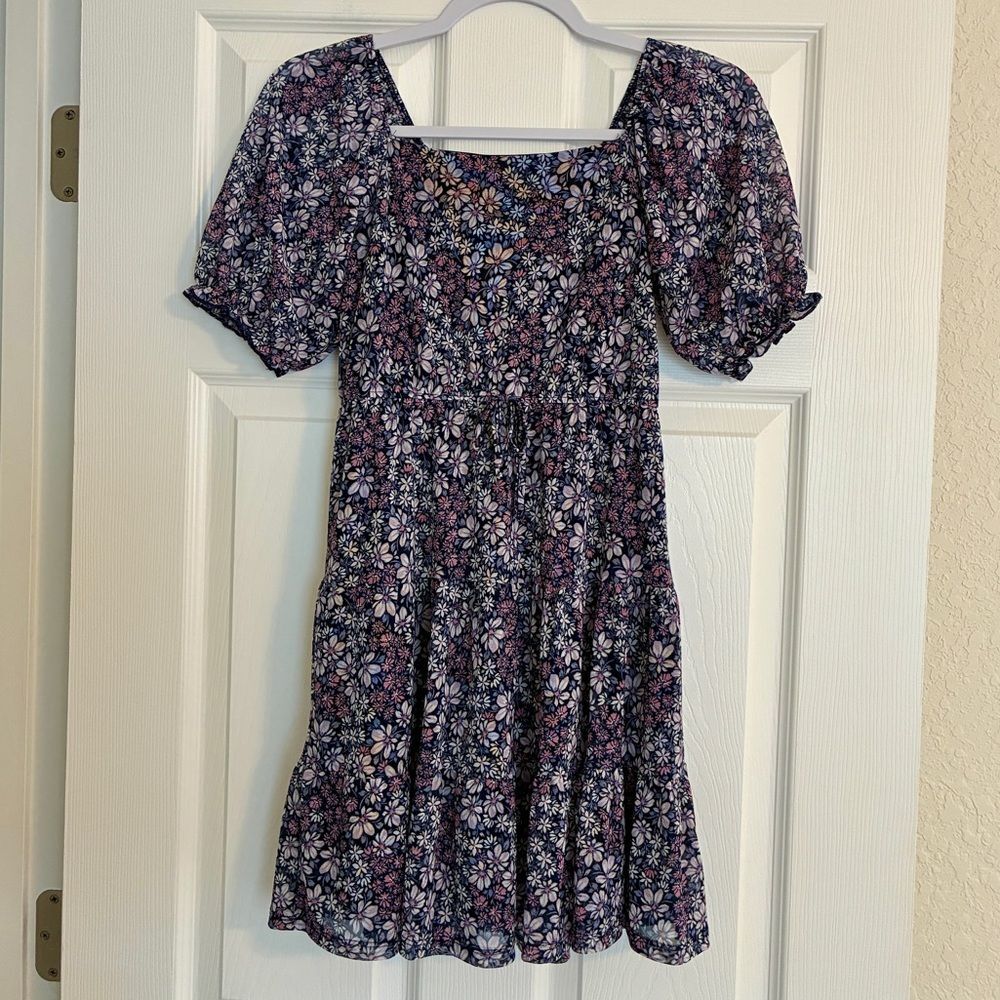 Francesca’s Dress Girl’s Large Floral Cottagecore Coquette Boho Puff Sleeves